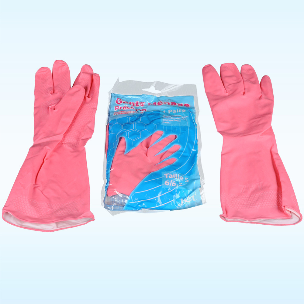 Gant de ménage rose avec fleur - moyen - gants de luxe en latex - cadeau  fête des